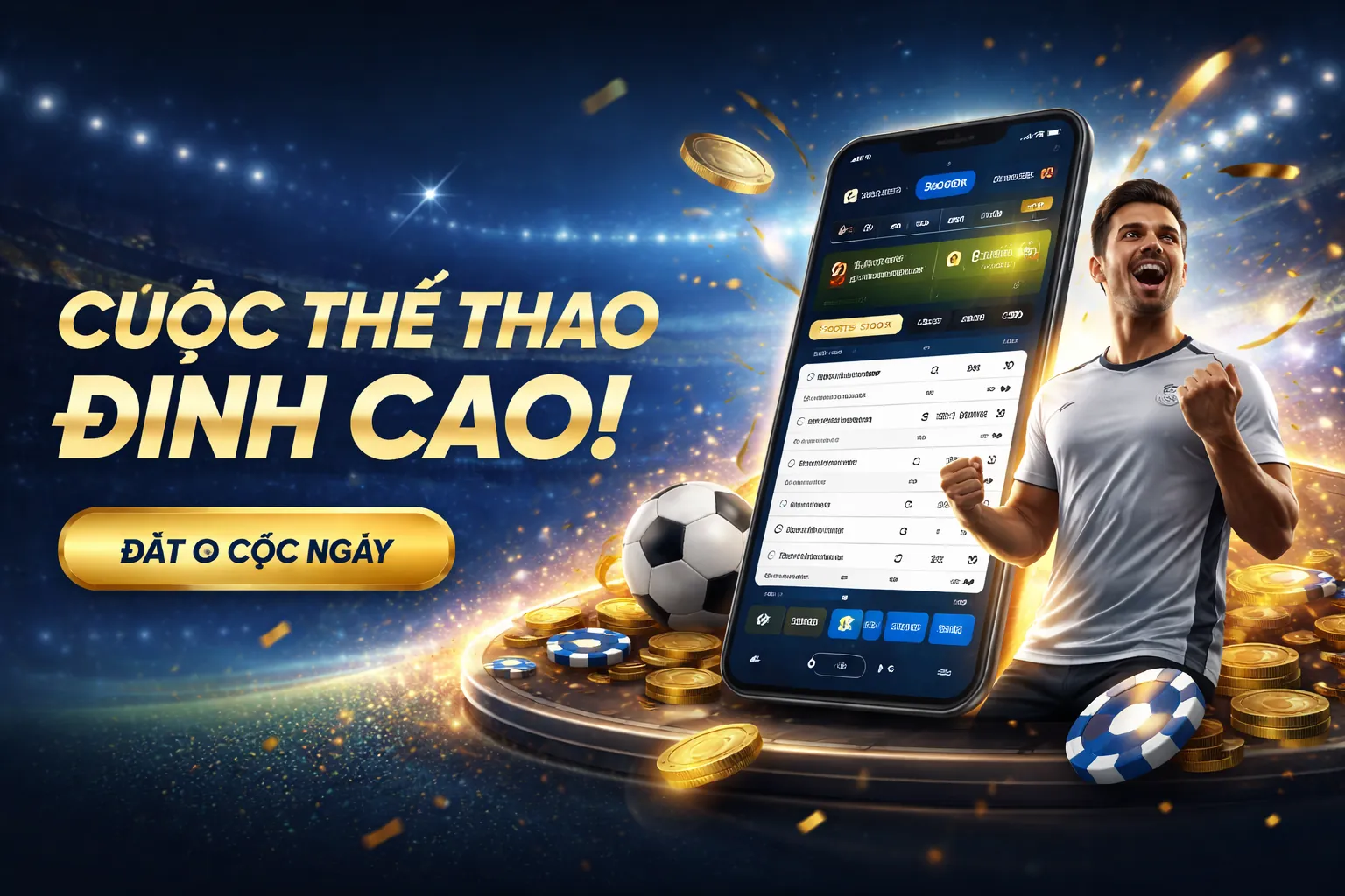 Sân vận động với trận đấu bóng đá sôi động, thể hiện cá cược thể thao bq88